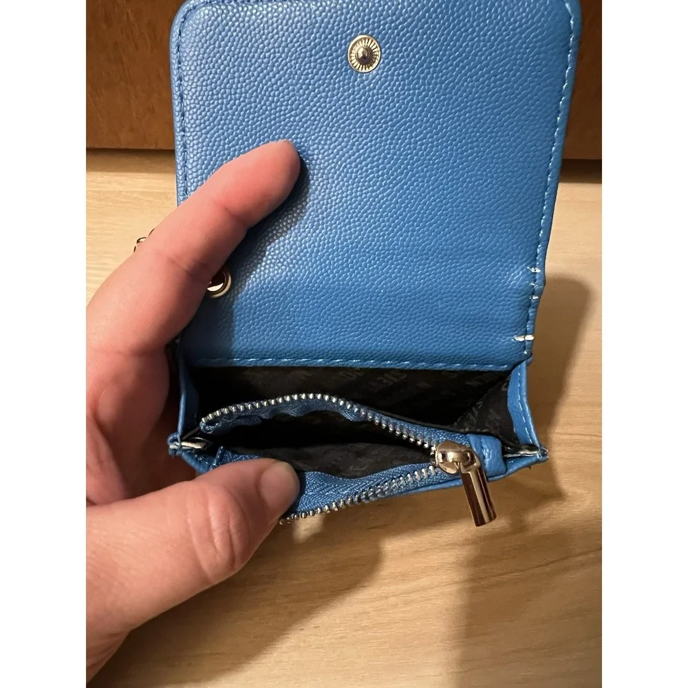 Steve Madden BWren Card Holder Wallet In‎ Royal Cobalt Blue Keychain ID Case